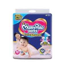 MamyPoko Pants Medium 7-12 Kg 58 Pcs (Made in India)